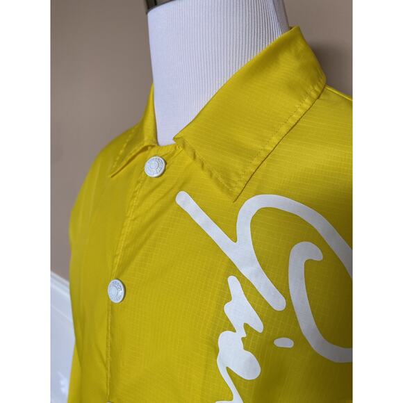 Versace Men's Button Down Yellow Raincoat Jacket S (46 Euro) A85203 IT NWT $1150 - Picture 3 of 11